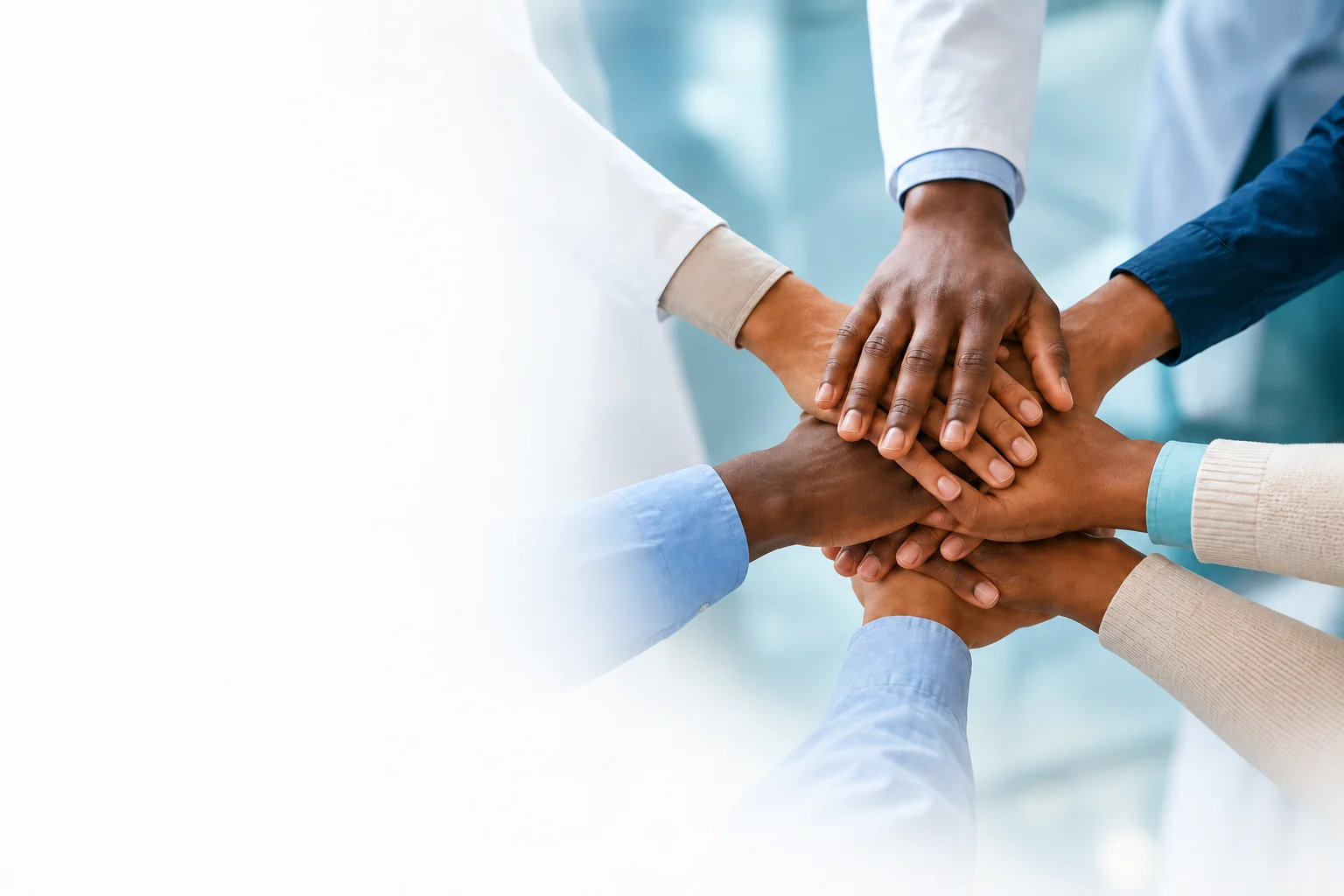 Healthcare professionals collaborating with digital technology